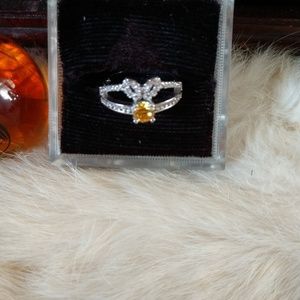 .925 Sterling silver with citrine stone